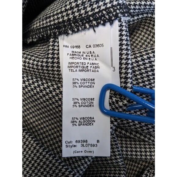Karen Kane Womens Size Medium Flare Leg Pants Black White Houndstooth Pull On - Picture 5 of 6